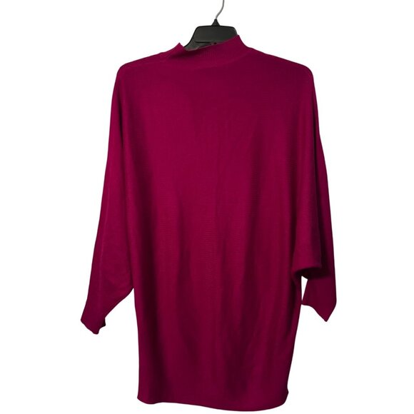 Magenta Mock Neck Batwing Sleeve Knit Dress By Before You Size S 100% Acrylic dr - Picture 11 of 12